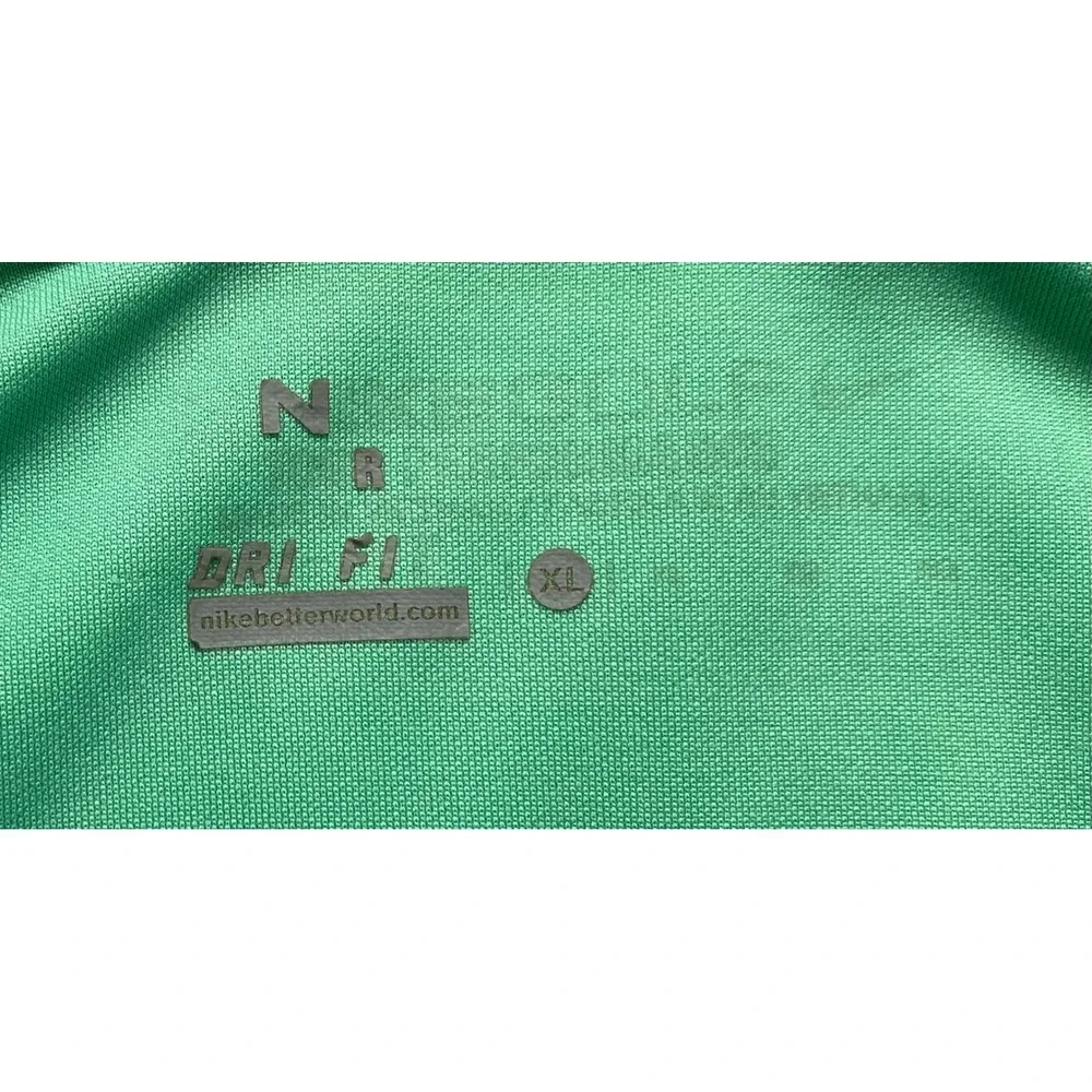 Nike Golf Dri-FIT Polo Shirt Mens XL Green Irish Open Shamrock Logo Short Sleeve